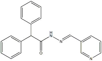 2,2-diphenyl-N'-[(E)-3-pyridinylmethylidene]acetohydrazide,,结构式