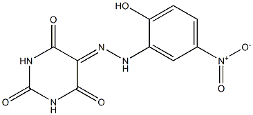 2,4,5,6(1H,3H)-pyrimidinetetrone 5-[N-(2-hydroxy-5-nitrophenyl)hydrazone] 化学構造式
