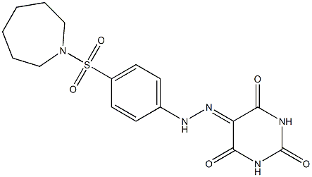 2,4,5,6(1H,3H)-pyrimidinetetrone 5-{N-[4-(1-azepanylsulfonyl)phenyl]hydrazone} Struktur