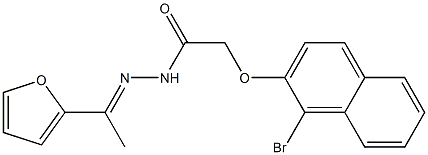 2-[(1-bromo-2-naphthyl)oxy]-N'-[(E)-1-(2-furyl)ethylidene]acetohydrazide,,结构式
