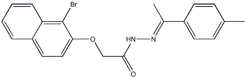 2-[(1-bromo-2-naphthyl)oxy]-N'-[(E)-1-(4-methylphenyl)ethylidene]acetohydrazide,,结构式