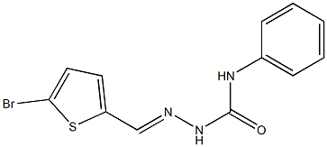 2-[(E)-(5-bromo-2-thienyl)methylidene]-N-phenyl-1-hydrazinecarboxamide,,结构式