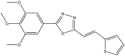2,3-dimethoxy-5-{5-[(E)-2-(2-thienyl)ethenyl]-1,3,4-oxadiazol-2-yl}phenyl methyl ether 结构式