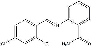 2-{[(E)-(2,4-dichlorophenyl)methylidene]amino}benzamide Struktur