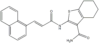 2-{[(E)-3-(1-naphthyl)-2-propenoyl]amino}-4,5,6,7-tetrahydro-1-benzothiophene-3-carboxamide Struktur