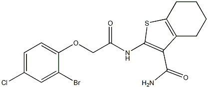  2-{[2-(2-bromo-4-chlorophenoxy)acetyl]amino}-4,5,6,7-tetrahydro-1-benzothiophene-3-carboxamide