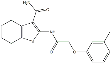 2-{[2-(3-methylphenoxy)acetyl]amino}-4,5,6,7-tetrahydro-1-benzothiophene-3-carboxamide Structure