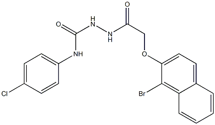 2-{2-[(1-bromo-2-naphthyl)oxy]acetyl}-N-(4-chlorophenyl)-1-hydrazinecarboxamide Structure