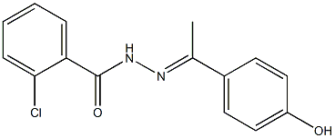 2-chloro-N'-[(E)-1-(4-hydroxyphenyl)ethylidene]benzohydrazide,,结构式