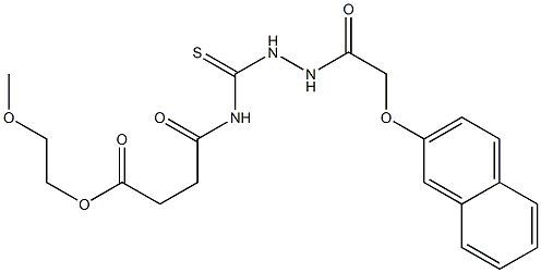 2-methoxyethyl 4-[({2-[2-(2-naphthyloxy)acetyl]hydrazino}carbothioyl)amino]-4-oxobutanoate Structure