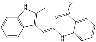 2-methyl-1H-indole-3-carbaldehyde N-(2-nitrophenyl)hydrazone Struktur