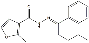 2-methyl-N'-[(E)-1-phenylpentylidene]-3-furohydrazide Struktur