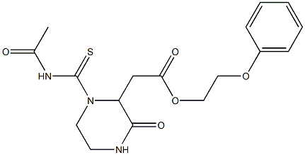 2-phenoxyethyl 2-{1-[(acetylamino)carbothioyl]-3-oxo-2-piperazinyl}acetate Structure