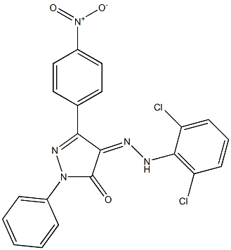 3-(4-nitrophenyl)-1-phenyl-1H-pyrazole-4,5-dione 4-[N-(2,6-dichlorophenyl)hydrazone] Structure