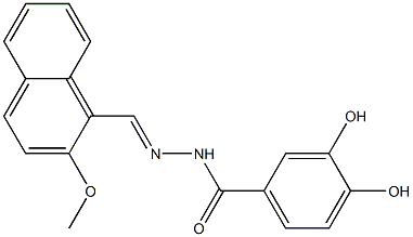 3,4-dihydroxy-N'-[(E)-(2-methoxy-1-naphthyl)methylidene]benzohydrazide Struktur