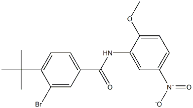 3-bromo-4-(tert-butyl)-N-(2-methoxy-5-nitrophenyl)benzamide,,结构式