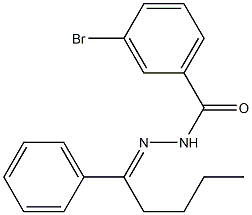 3-bromo-N'-[(E)-1-phenylpentylidene]benzohydrazide Structure