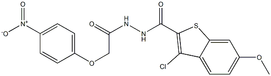 3-chloro-6-methoxy-N'-[2-(4-nitrophenoxy)acetyl]-1-benzothiophene-2-carbohydrazide