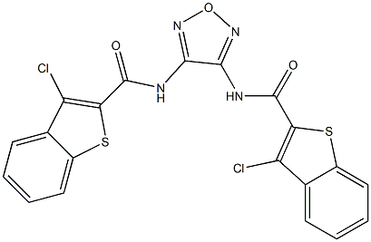 3-chloro-N-(4-{[(3-chloro-1-benzothiophen-2-yl)carbonyl]amino}-1,2,5-oxadiazol-3-yl)-1-benzothiophene-2-carboxamide