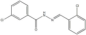 3-chloro-N'-[(E)-(2-chlorophenyl)methylidene]benzohydrazide Struktur