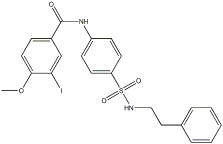 3-iodo-4-methoxy-N-{4-[(phenethylamino)sulfonyl]phenyl}benzamide Structure