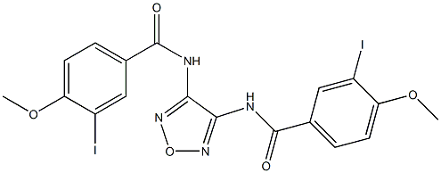 3-iodo-N-{4-[(3-iodo-4-methoxybenzoyl)amino]-1,2,5-oxadiazol-3-yl}-4-methoxybenzamide Struktur