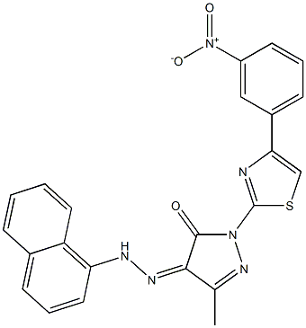 3-methyl-1-[4-(3-nitrophenyl)-1,3-thiazol-2-yl]-1H-pyrazole-4,5-dione 4-[N-(1-naphthyl)hydrazone]