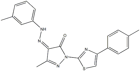 3-methyl-1-[4-(4-methylphenyl)-1,3-thiazol-2-yl]-1H-pyrazole-4,5-dione 4-[N-(3-methylphenyl)hydrazone]