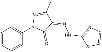 3-methyl-1-phenyl-1H-pyrazole-4,5-dione 4-[N-(1,3-thiazol-2-yl)hydrazone] Struktur