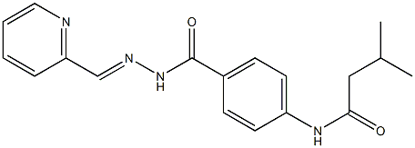 3-methyl-N-[4-({2-[(E)-2-pyridinylmethylidene]hydrazino}carbonyl)phenyl]butanamide Struktur