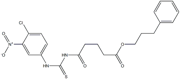 3-phenylpropyl 5-{[(4-chloro-3-nitroanilino)carbothioyl]amino}-5-oxopentanoate Struktur