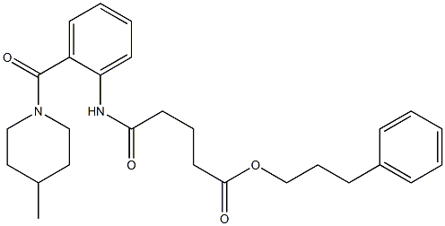 3-phenylpropyl 5-{2-[(4-methyl-1-piperidinyl)carbonyl]anilino}-5-oxopentanoate,,结构式