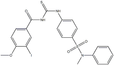 4-({[(3-iodo-4-methoxybenzoyl)amino]carbothioyl}amino)-N-methyl-N-phenylbenzenesulfonamide Struktur