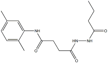 4-(2-butyrylhydrazino)-N-(2,5-dimethylphenyl)-4-oxobutanamide,,结构式
