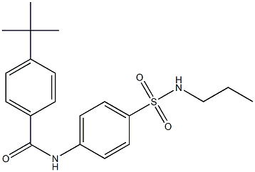 4-(tert-butyl)-N-{4-[(propylamino)sulfonyl]phenyl}benzamide 化学構造式