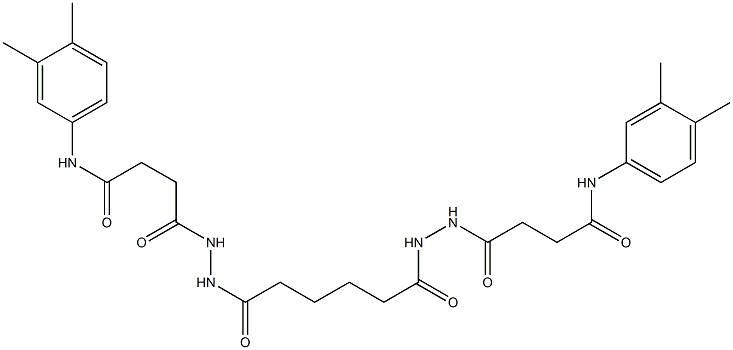 4-[2-(6-{2-[4-(3,4-dimethylanilino)-4-oxobutanoyl]hydrazino}-6-oxohexanoyl)hydrazino]-N-(3,4-dimethylphenyl)-4-oxobutanamide 结构式