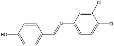 4-{[(3,4-dichlorophenyl)imino]methyl}phenol Struktur