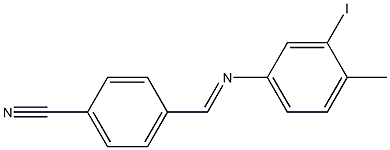 4-{[(3-iodo-4-methylphenyl)imino]methyl}benzonitrile,,结构式