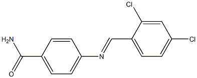 4-{[(E)-(2,4-dichlorophenyl)methylidene]amino}benzamide|