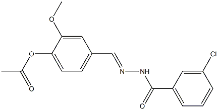 4-{[(E)-2-(3-chlorobenzoyl)hydrazono]methyl}-2-methoxyphenyl acetate