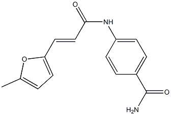 4-{[(E)-3-(5-methyl-2-furyl)-2-propenoyl]amino}benzamide Struktur