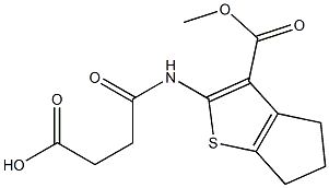 4-{[3-(methoxycarbonyl)-5,6-dihydro-4H-cyclopenta[b]thiophen-2-yl]amino}-4-oxobutanoic acid,,结构式