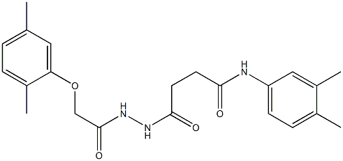 4-{2-[2-(2,5-dimethylphenoxy)acetyl]hydrazino}-N-(3,4-dimethylphenyl)-4-oxobutanamide 结构式