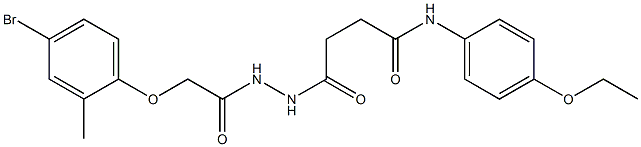 4-{2-[2-(4-bromo-2-methylphenoxy)acetyl]hydrazino}-N-(4-ethoxyphenyl)-4-oxobutanamide Structure