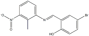 4-bromo-2-{[(2-methyl-3-nitrophenyl)imino]methyl}phenol Structure