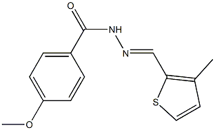 4-methoxy-N'-[(E)-(3-methyl-2-thienyl)methylidene]benzohydrazide,,结构式