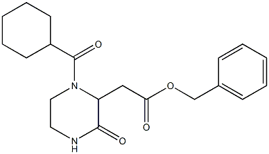 benzyl 2-[1-(cyclohexylcarbonyl)-3-oxo-2-piperazinyl]acetate Structure