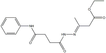 ethyl 3-[(E)-2-(4-anilino-4-oxobutanoyl)hydrazono]butanoate,,结构式