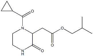 isobutyl 2-[1-(cyclopropylcarbonyl)-3-oxo-2-piperazinyl]acetate Struktur