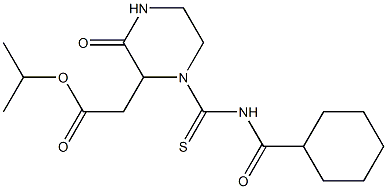 isopropyl 2-(1-{[(cyclohexylcarbonyl)amino]carbothioyl}-3-oxo-2-piperazinyl)acetate